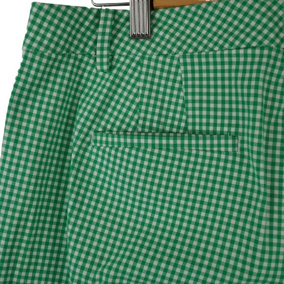 EUC Talbots‎ Green Gingham Perfect Skimmer Cropped Pants Size 8 - Picture 11 of 13